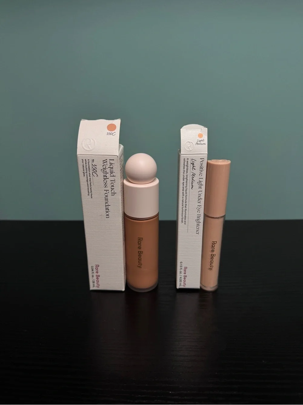 Rare Beauty Foundation & Brightener Duo - Warm beige & Light to Medium